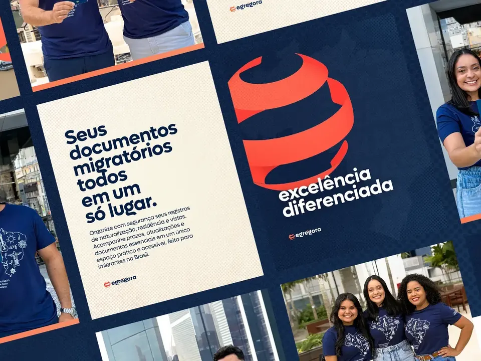 Peças do rebranding da Egrégora Migration